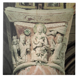 The Adoration of the Magi, column capital (stone) Tile