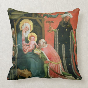 The Adoration of the Magi (oil on panel) Throw Pillow
