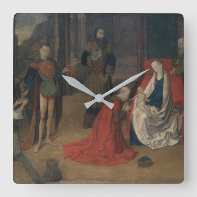 The Adoration of the Magi Square Wall Clock (Front)