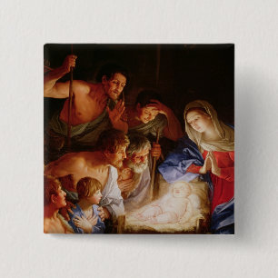 The Adoration of the Shepherds 2 Inch Square Button