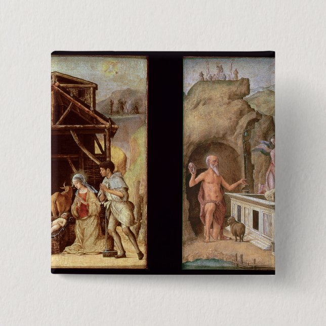 The Adoration of the Shepherds 2 Inch Square Button (Front)
