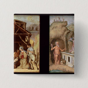 The Adoration of the Shepherds 2 Inch Square Button