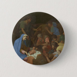 The Adoration of the Shepherds circa 1653 2 Inch Round Button