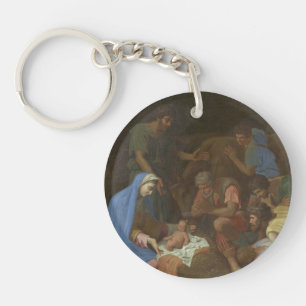 The Adoration of the Shepherds circa 1653 Keychain