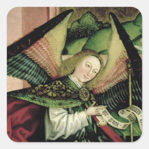 The Adoration of the Shepherds - detail of an Ange Square Sticker