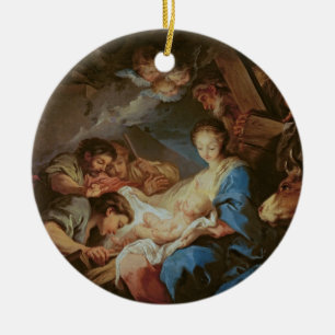 The Adoration of the Shepherds (oil on canvas) 2 Ceramic Ornament
