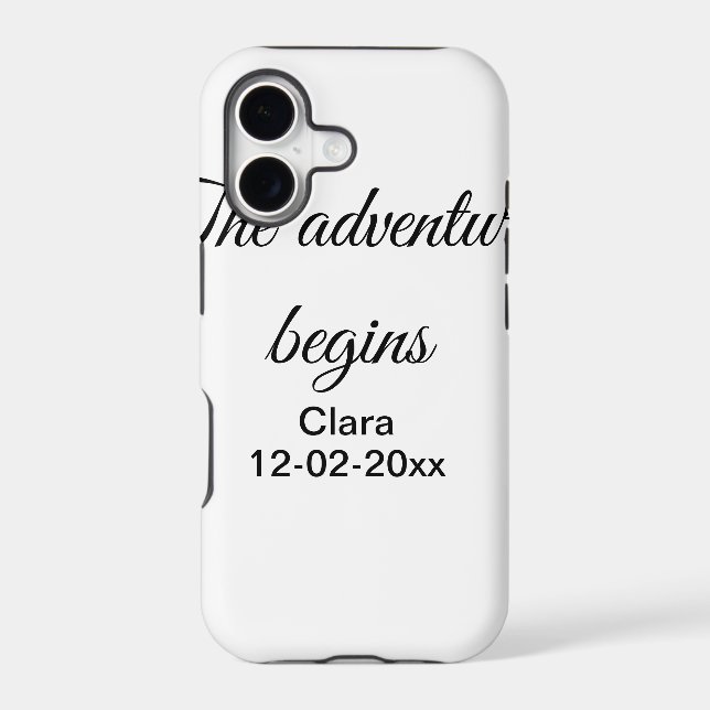 The adventure begins add name date year place (Back)