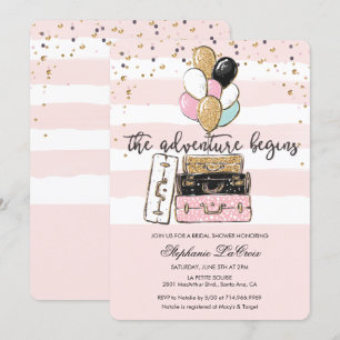 The Adventure Begins Bridal Shower Invitation