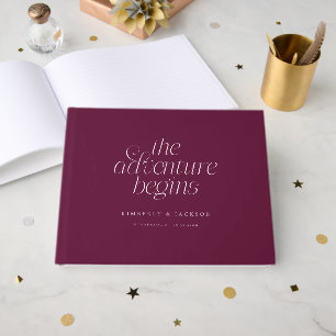 The Adventure Begins Cranberry Wedding Guest Book