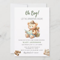 The Adventure Begins Cute Bear Summer Baby Shower 