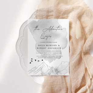 The Adventure Begins Elegant Wedding Invitation