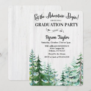 The Adventure Begins Graduation Party Invitation