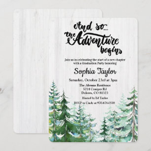The Adventure Begins Graduation Party Invitation