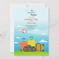 The Adventure Begins Graduation Party Invitations