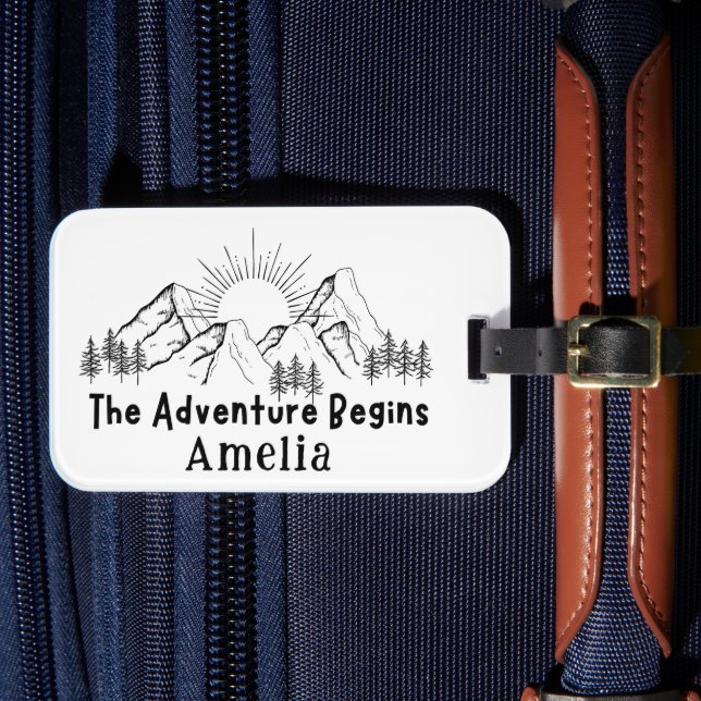 The Adventure Begins Luggage Tag (Front Insitu 4)