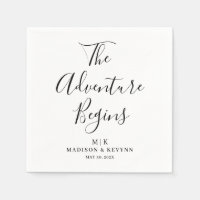 The Adventure Begins Minimal | Wedding Napkins