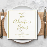 The Adventure Begins Minimal | Wedding Napkins