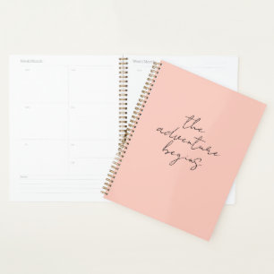 The Adventure Begins Minimalistic Calligraphy  Planner