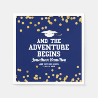 The Adventure Begins Navy Blue Grad Party