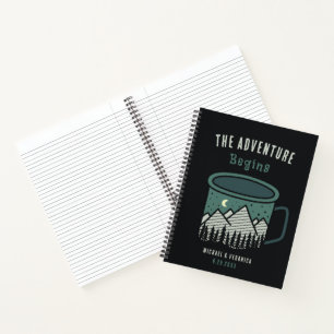 The Adventure Begins Notebook Journal Coffee Cup