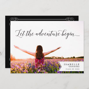 The Adventure Begins Photo Graduation Party Invitation