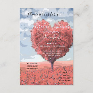 "The Adventure Begins" | Pink Heart Bridal Shower Invitation