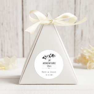 The Adventure Begins ⎥Rustic Round Sticker