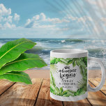 The Adventure Begins Tropical Wedding Names | Date Coffee Mug<br><div class="desc">Tropical greenery "The Adventure Begins" couple's names and wedding date design.</div>