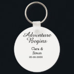The adventure begins wedding couple name datsimple keychain<br><div class="desc">Design</div>