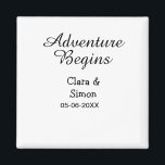 The adventure begins wedding couple name datsimple magnet<br><div class="desc">Design</div>