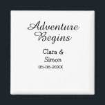 The adventure begins wedding couple name datsimple magnet<br><div class="desc">Design</div>