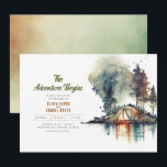 The Adventure Begins Wild Nature Woodland Wedding Invitation<br><div class="desc">Imagine setting the tone for your special day with an invitation that exudes magic and romance from the very first glance. Introducing the fabulous wedding invitation that is sure to capture your guests' attention and inspire them to celebrate with you. Featuring stunning watercolor illustrations of a cozy camping tent, majestic...</div>