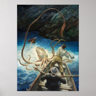 The Adventure of the Giant Squid by N. C. Wyeth Poster