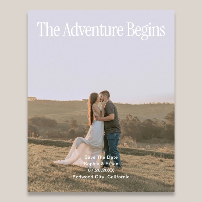 The Adventure Retro Photo Wedding Save The Date Flyer (Creator Uploaded)