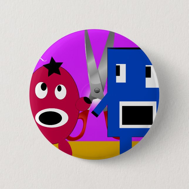 The Adventures of Cut and Paste 2 Inch Round Button (Front)