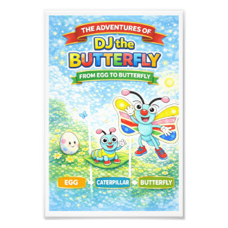 The Adventures of DJ the Butterfly Photo Print