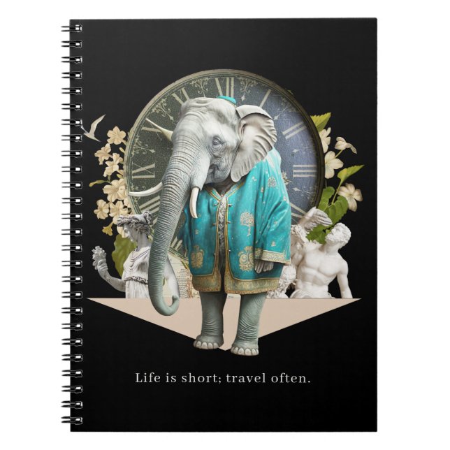 The Adventurous Traveller Travel Quote Notebook (Front)