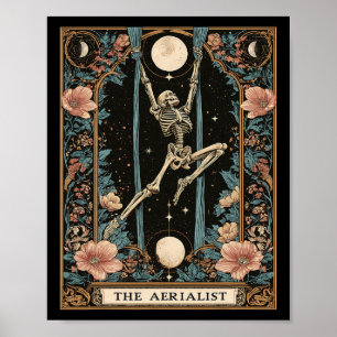The Aerialist Aerial Silk Tarot Card Skeleton Witc Poster