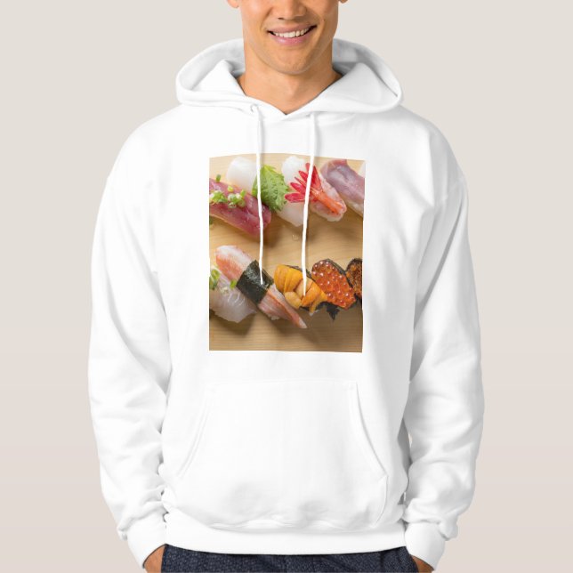 The Aesthetics of Nigiri Sushi | Premium Japanese  Hoodie (Front)