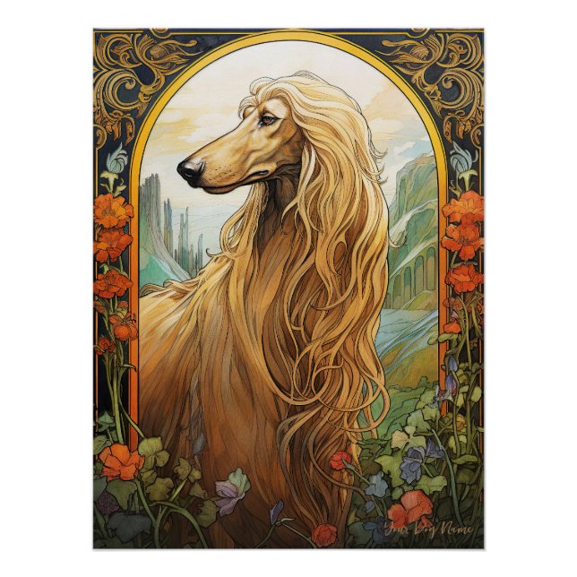 The Afghan Hound Dog 002 - Natalia Mucha Poster (Front)