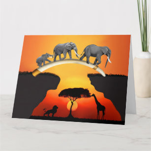 THE AFRICAN ELEPHANT FAMILY CARD