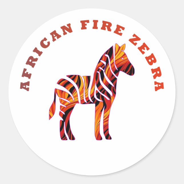The African Fire Zebra  Classic Round Sticker (Front)