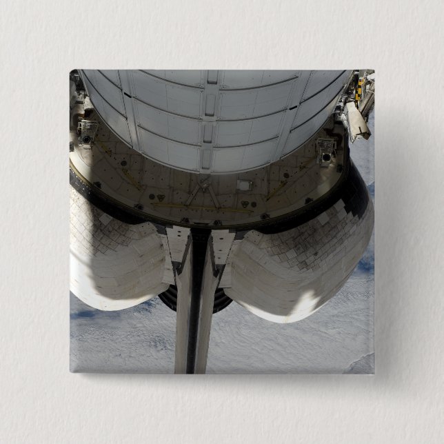 The aft portion of the Space Shuttle Endeavour 2 Inch Square Button (Front)