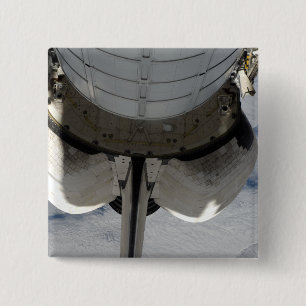 The aft portion of the Space Shuttle Endeavour 2 Inch Square Button