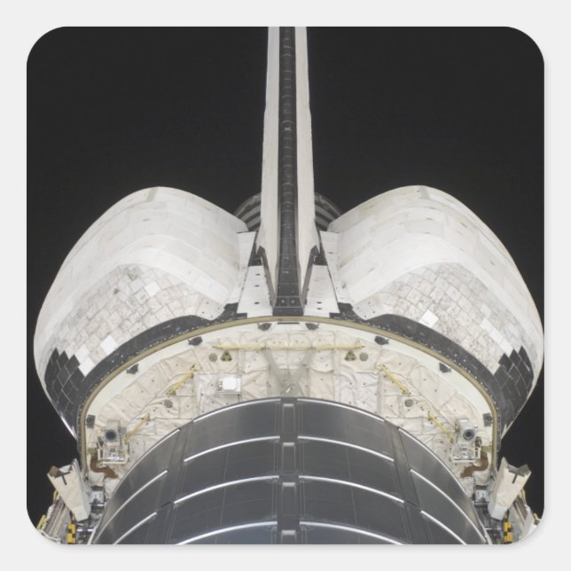 The aft portion of the Space Shuttle Endeavour Square Sticker (Front)