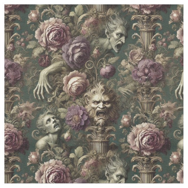 The After Hours Reliquary – Gothic Classic Tile Fabric (Close Up)