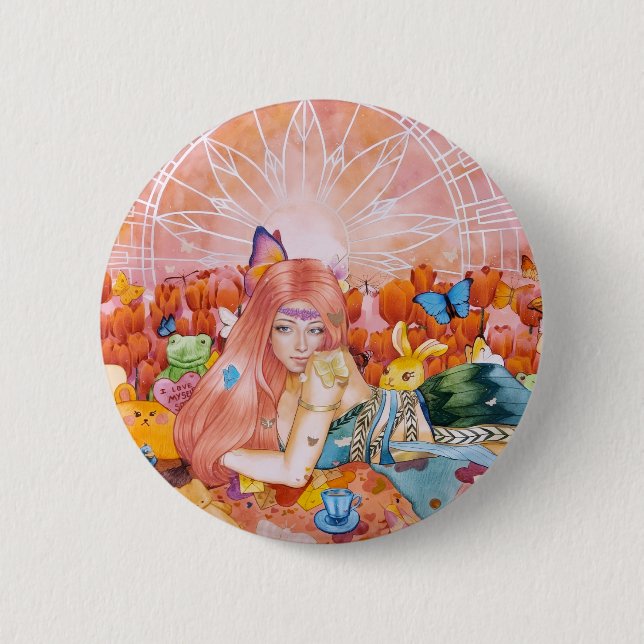 The Afternoon 2 Inch Round Button (Front)