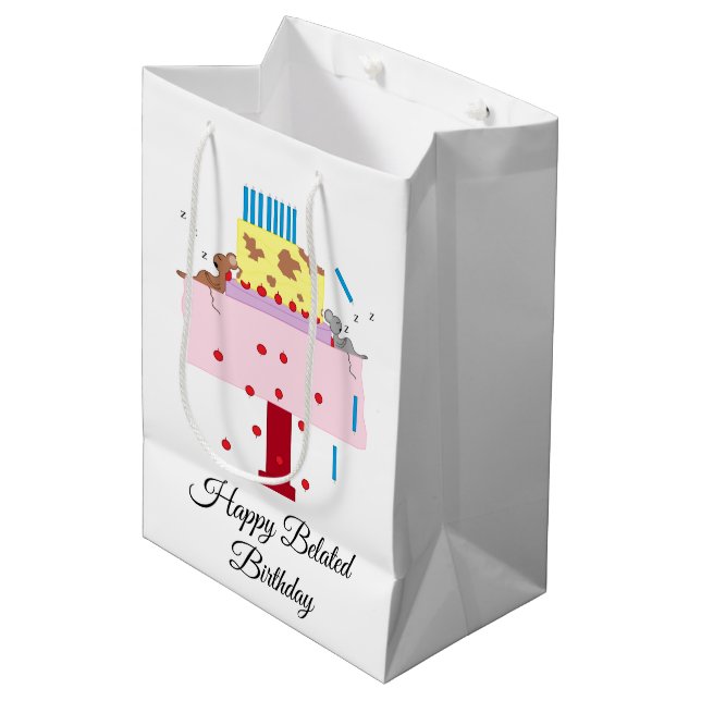 The Afternoon Nap- Belated Birthday Medium Gift Ba Medium Gift Bag (Front Angled)