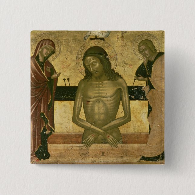 The Agony of Christ 2 Inch Square Button (Front)