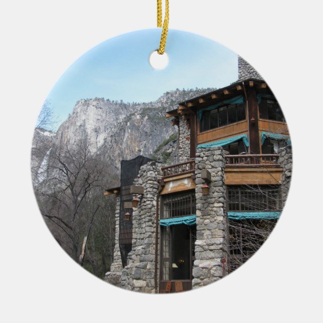 The Ahwahnee- Yosemite Ceramic Ornament (Front)